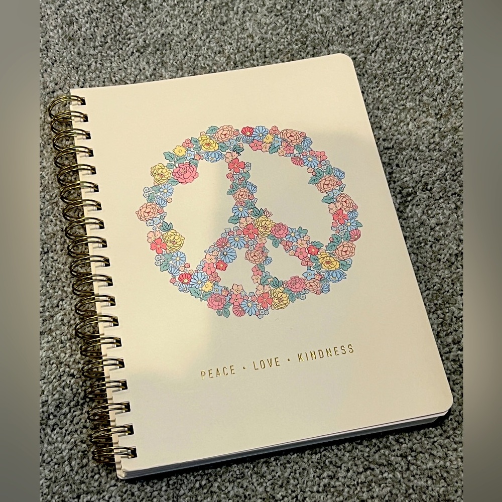Fringe Studio Peace Love Kindness Notebook - Multicolor Floral